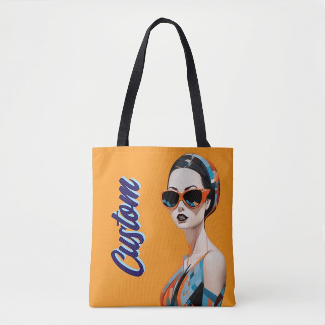 Bolso De Tela Moda mujer moderna, elegancia geométrica (Anverso)