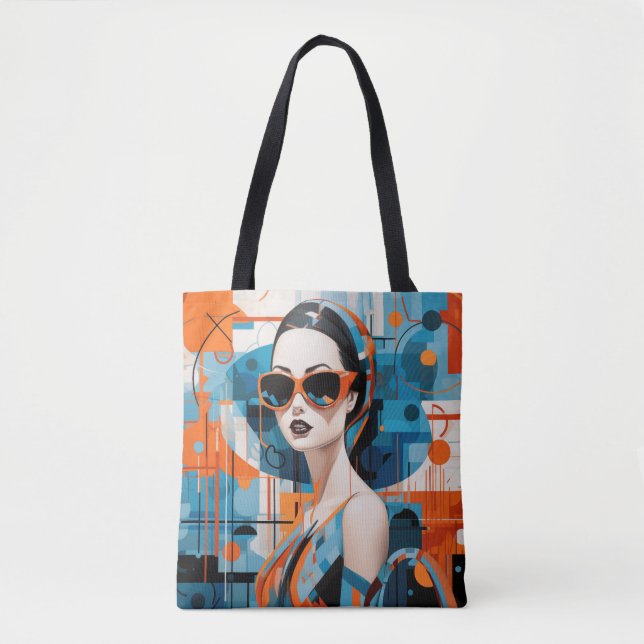 Bolso De Tela Moda mujer moderna, elegancia geométrica (Anverso)