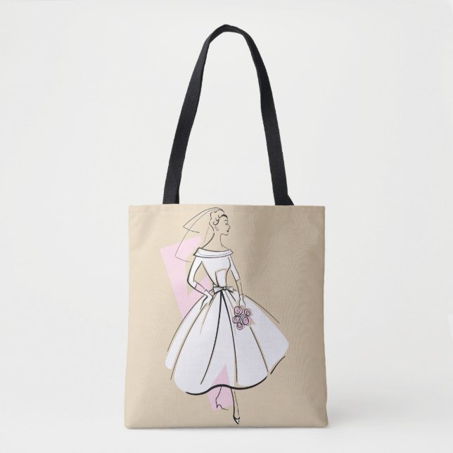 Bolso De Tela Moda Novia Neutral rosada de vuelta (Anverso)