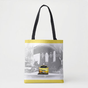 Bolso De Tela Moda Nyc New York City Brooklyn Bridge Yellow Taxi