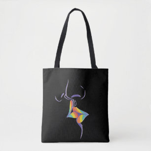 Bolso De Tela Moda Orgullo Gay Ropa Arcoiris besando a pareja de