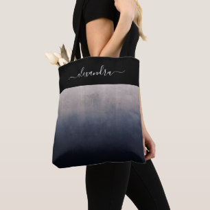 Bolso De Tela Moda oscura rústica gris azul marino personalizada