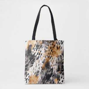 Bolso De Tela Moda Peach White Leopard Animal Print