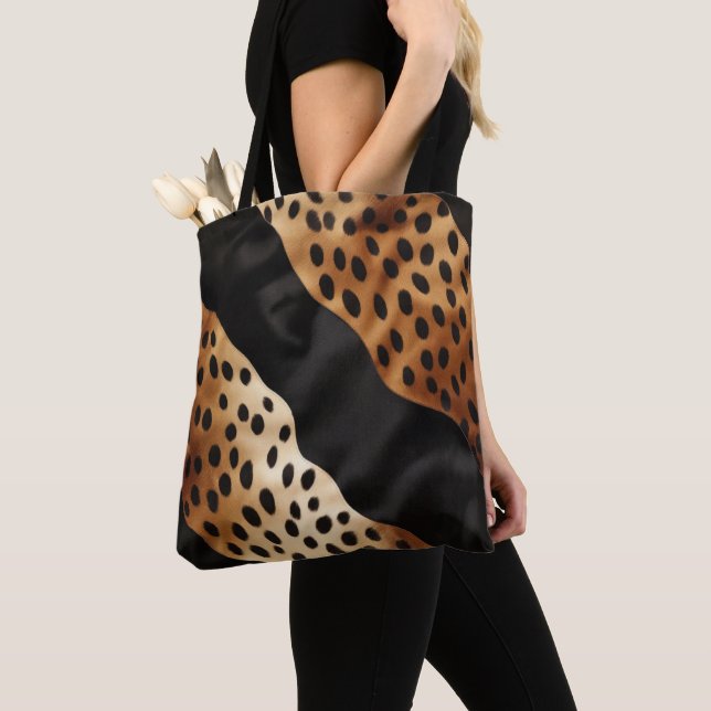 Bolso De Tela Moda Piel de vaca de Black Brown occidental (Detalle)