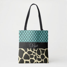 Bolso De Tela Moda Quatrefoil Giraffe Imprimir Personalizada