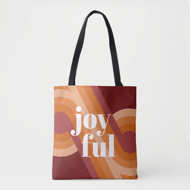 Bolso De Tela Moda Retro Funky Abstract Waves Art Pattern (Anverso)