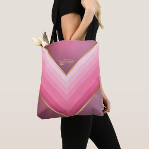 Bolso De Tela moda retro rosa y oro personalizada