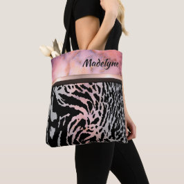 Bolso De Tela Moda rosa de mármol Safari
