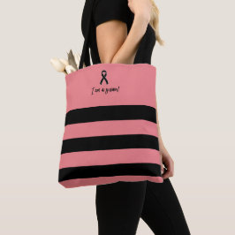 Bolso De Tela Moda Rosa Negra Soy una sobreviviente de cáncer de