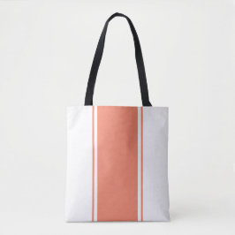 Bolso De Tela Moda Salmon Carreras Vertical Tiras En Blanco Cris