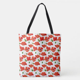 Bolso De Tela Moda Scarlet Field Popila el patrón floral en blan