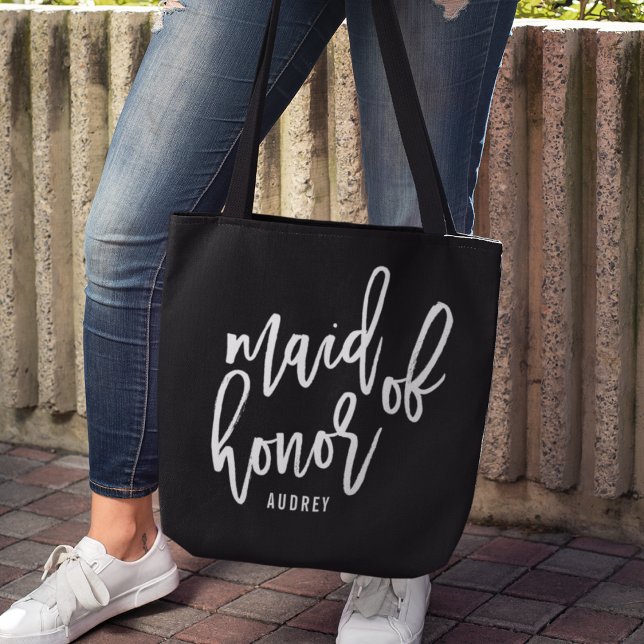 Bolso De Tela Moda Script de doncella de honor personalizada (Subido por el creador)