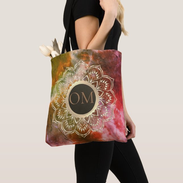 Bolso De Tela Moda Tie Dye OM Mandala (Detalle)