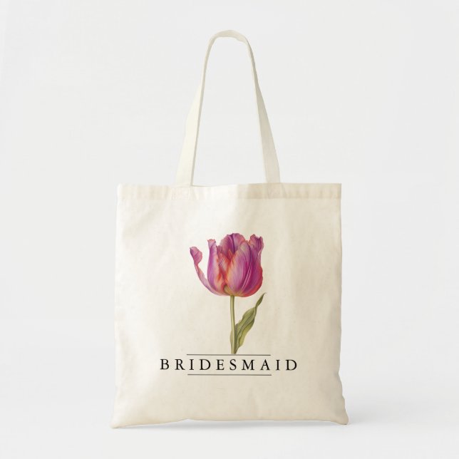 Bolso De Tela Moda Tulip Floral Botanical-Personalize-Budget (Frente)