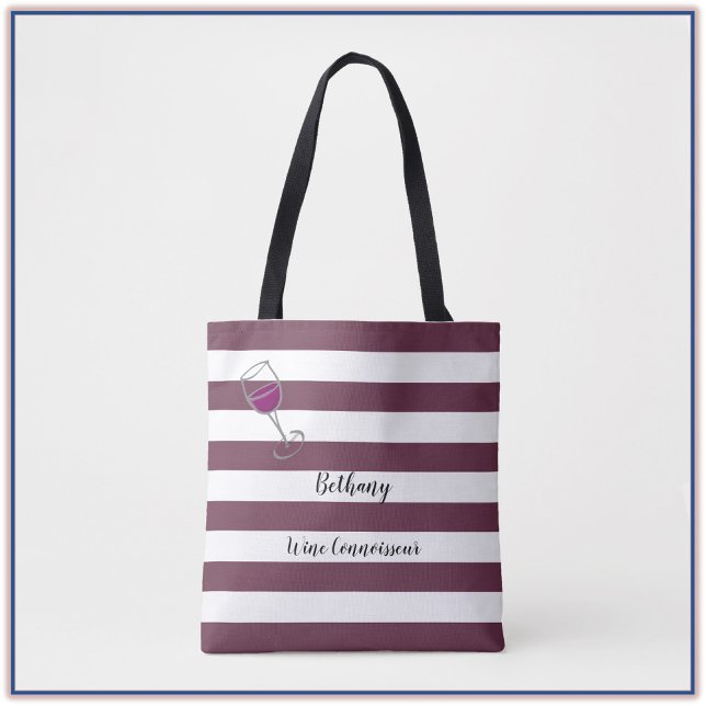 Bolso De Tela Moda Vino morado rayado (Subido por el creador)