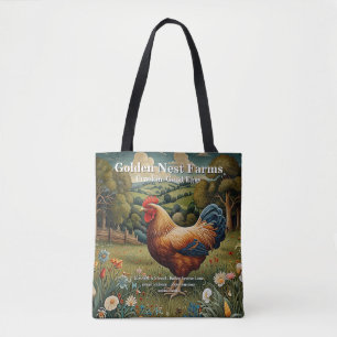 Bolso De Tela Moda vintage boho paisaje de pasteles de pollo