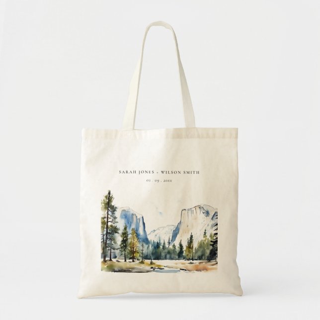 Bolso De Tela Moda Yosemite Parque Nacional CA Boda acuarela (Frente)