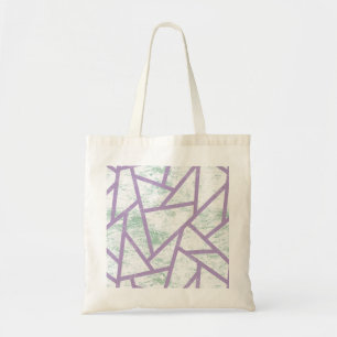 Bolso De Tela Modalidades de mosaico verde claro y lavanda