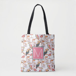 Bolso De Tela Modele con los pájaros tropicales que los añad