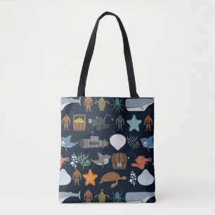Bolso De Tela Modelo 1 de los habitantes del océano