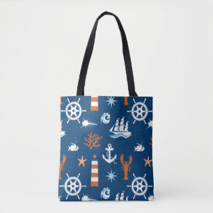 Bolso De Tela Modelo 1 del tema del mar