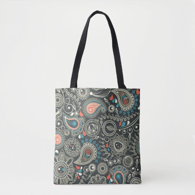 Bolso De Tela Modelo 3 de Paisley (Anverso)