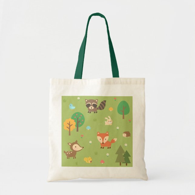 Bolso De Tela Modelo animal del arbolado lindo del bosque para (Frente)