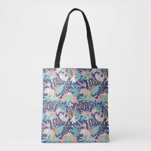 Bolso De Tela Modelo azul tropical de la pereza