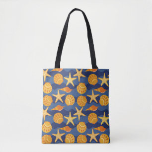 Bolso De Tela Modelo azul y anaranjado del Seashell