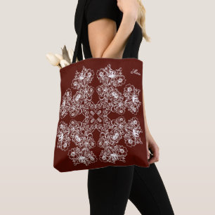 Bolso De Tela Modelo barroco floral del marrón del estilo