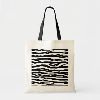 Bolso De Tela Modelo blanco de las rayas del negro del estampado