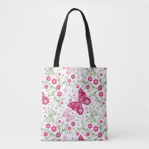 Bolso De Tela Modelo blanco floral
