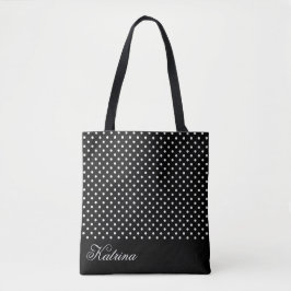 Bolso De Tela Modelo blanco negro elegante de la polca