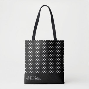 Bolso De Tela Modelo blanco negro elegante de la polca