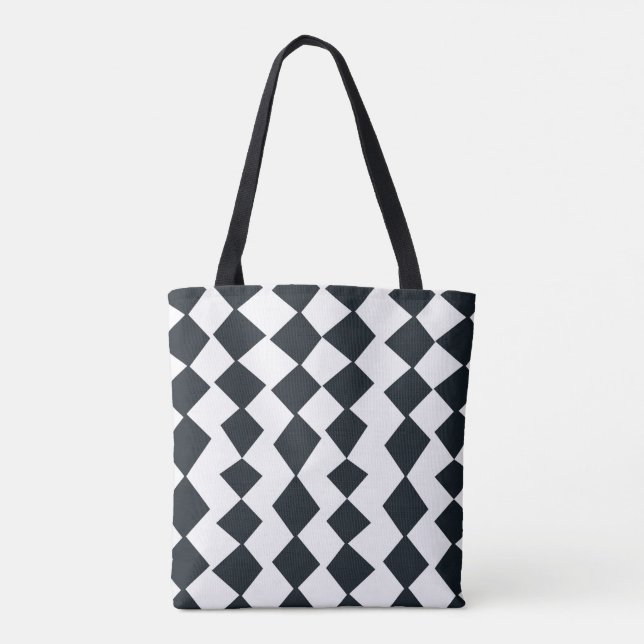 Bolso De Tela Modelo blanco y negro del Harlequin (Reverso)