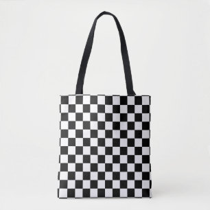 Bolso De Tela Modelo clásico del blanco del negro del tablero de