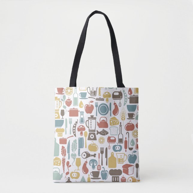 Bolso De Tela Modelo con cocinar iconos (Anverso)
