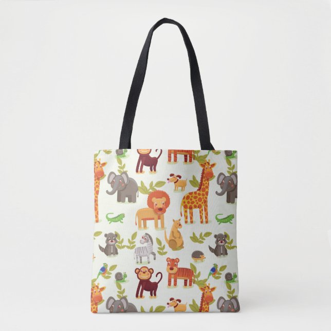 Bolso De Tela Modelo con los animales del dibujo animado (Anverso)