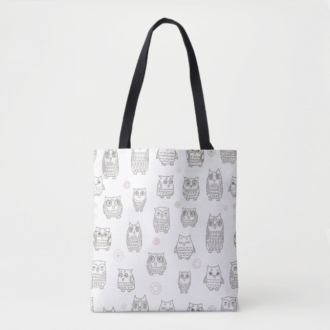 Bolso De Tela Modelo con los búhos (Anverso)