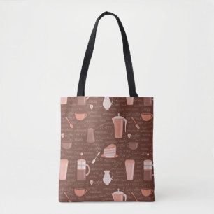 Bolso De Tela Modelo con los elementos relacionados del café