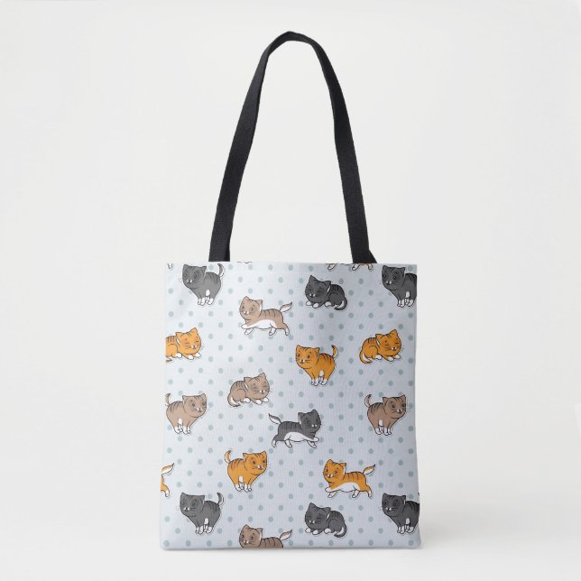 Bolso De Tela modelo con los gatos divertidos (Anverso)