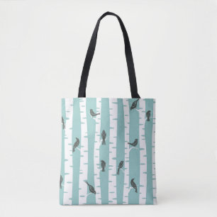 Bolso De Tela Modelo con los pájaros y los árboles