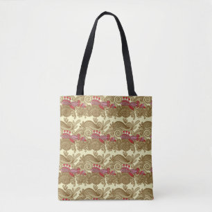 Bolso De Tela Modelo con los pescados y la onda