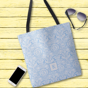 Bolso De Tela Modelo de Damasco Azul claro Clásico Monograma Tog
