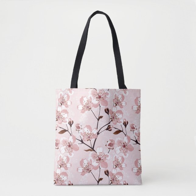 Bolso De Tela Modelo de flores de la flor de cerezo (Anverso)