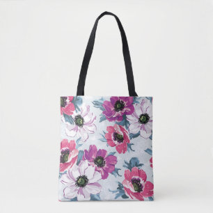 Bolso De Tela Modelo de flores del color de la elegancia en azul