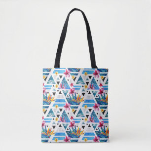 Bolso De Tela Modelo de flores tropical geométrico