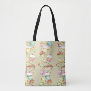 Bolso De Tela Modelo de la acuarela con los dulces