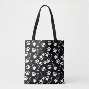 Bolso De Tela modelo de la impresión del gato del hueso de