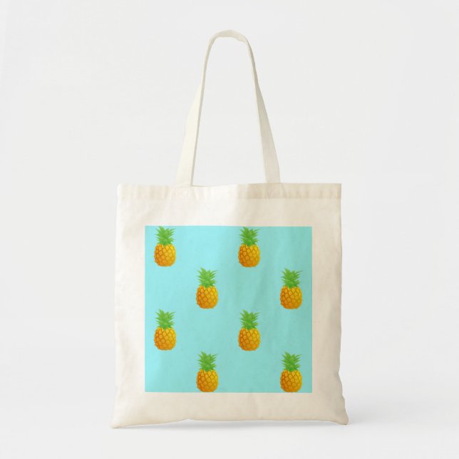 Bolso De Tela Modelo de la piña en azul (Frente)
